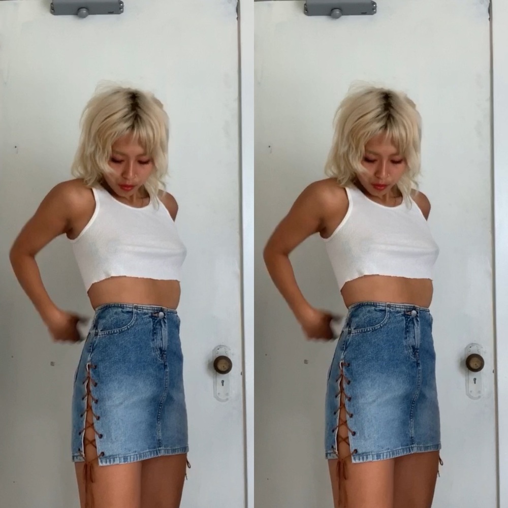 L.e.i. denim mini skirt
